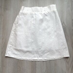 OAK + FORT White A-Line Linen Look Mini Skirt L